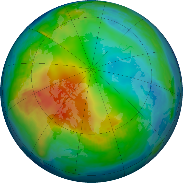 Arctic ozone map for 28 November 1984